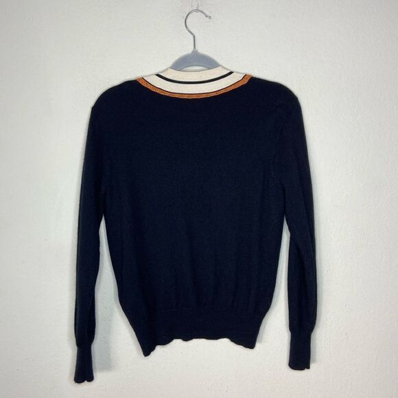 Sandro Colle Wool Cashmere Black Sweater V Neck Size 2 - Picture 12 of 16